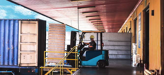 forklift loading truck